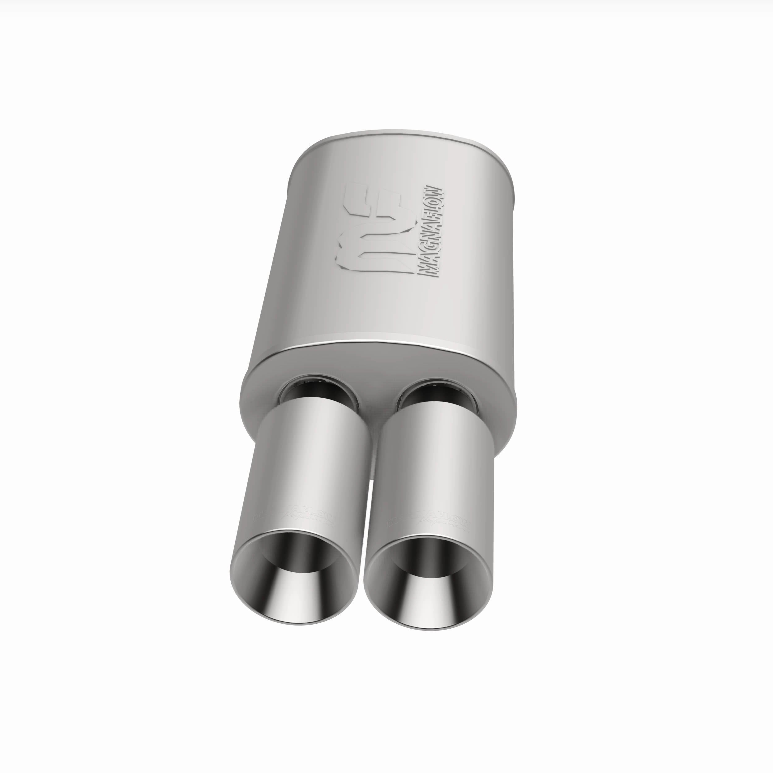 MagnaFlow Exhaust Products 14816 - Straight-Through Performance Muffler; 2.25/3.5in. Center/Dual; 5x14x8 Body 3