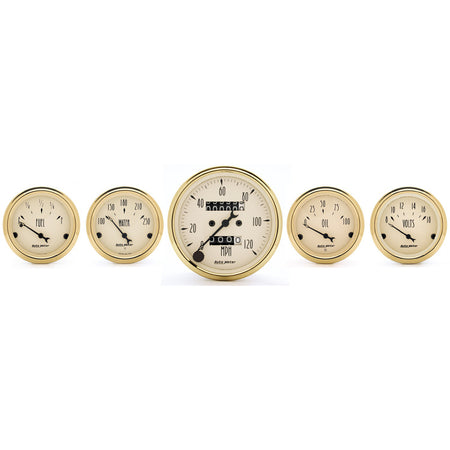 AutoMeter 1501 - GAUGE KIT, 5 PC., 3 1/8" & 2 1/16", MECH. SPEEDOMETER, GOLDEN OLDIES 3