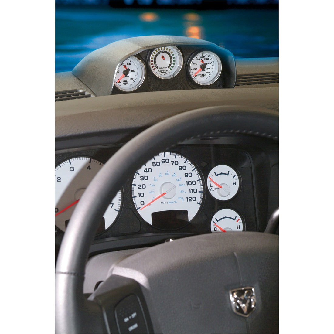 AutoMeter 15020 - GAUGE MOUNT, DASH TOP, TRIPLE, 2 1/16", DODGE RAM 03-09 5