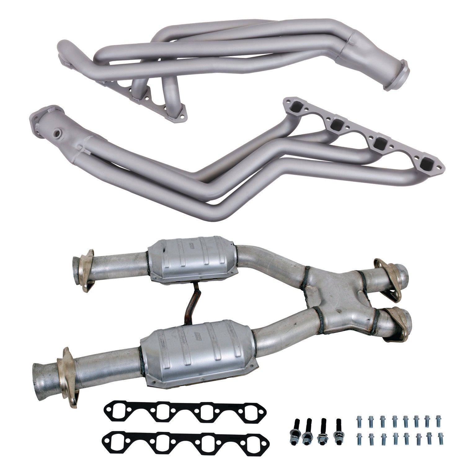 BBK Performance Parts 15162 - 79-93 MUSTANG 5.0 1-5/8 LONG TUBE HEADERS PLUS MID PIPE (TITANIUM CERAMIC) 1