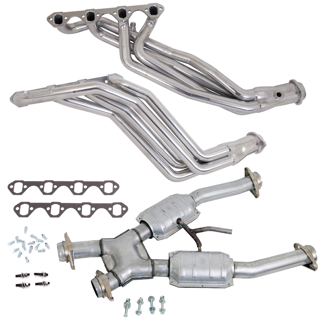 BBK Performance Parts 15193 - 94-95 MUSTANG 5.0 1-5/8 LONG TUBE HEADERS PLUS MID PIPE (SILVER CERAMIC) 1
