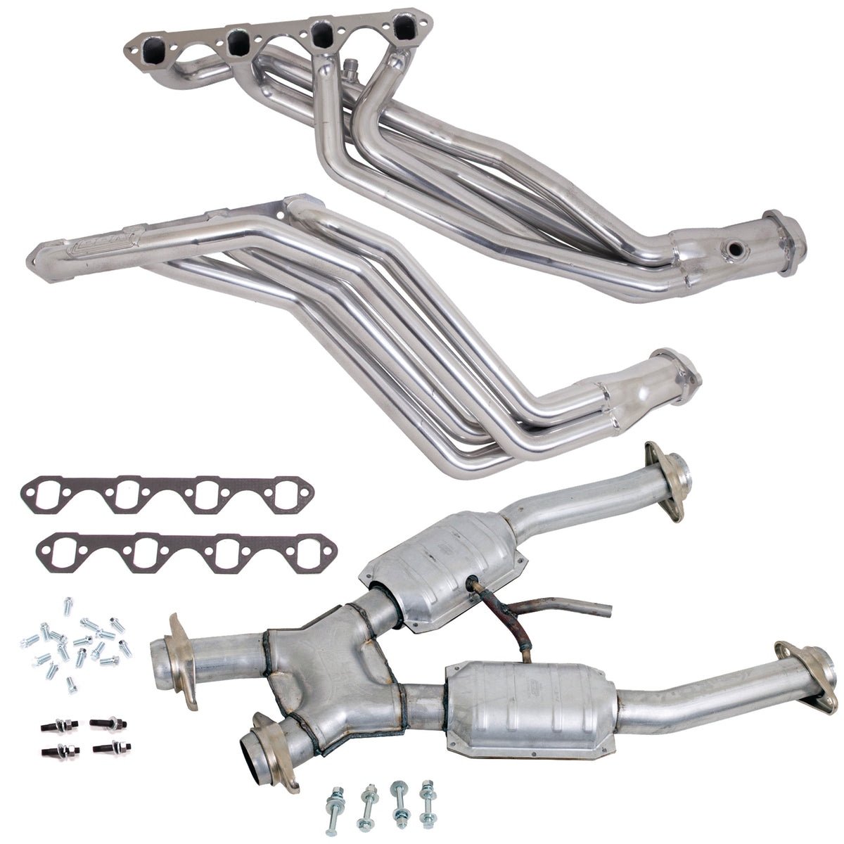 BBK Performance Parts 15193 - 94-95 MUSTANG 5.0 1-5/8 LONG TUBE HEADERS PLUS MID PIPE (SILVER CERAMIC) 1