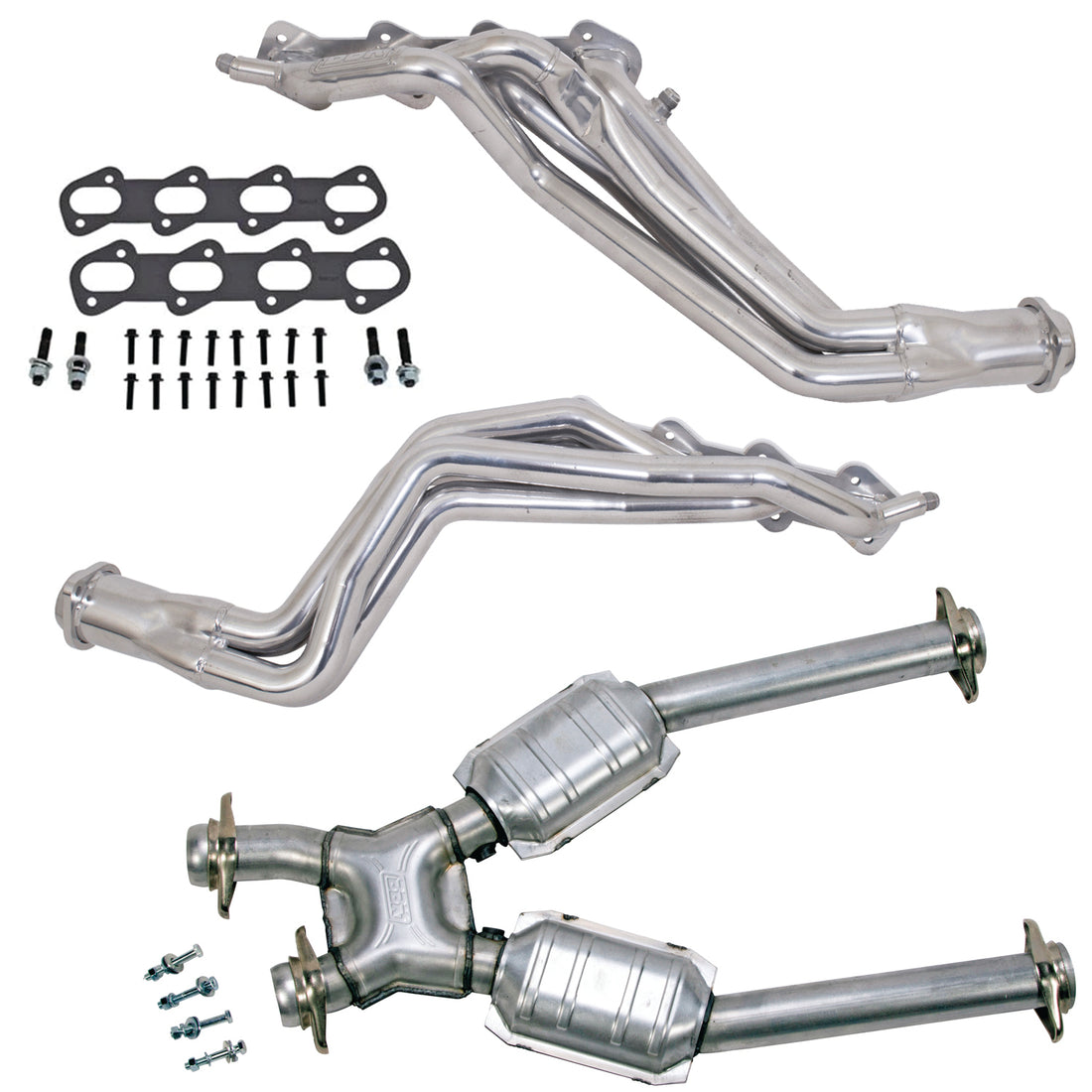 BBK Performance Parts 15323 - 96-98 MUSTANG COBRA 1-5/8 LONG TUBE HEADERS PLUS MID PIPE (SILVER CERAMIC) 1