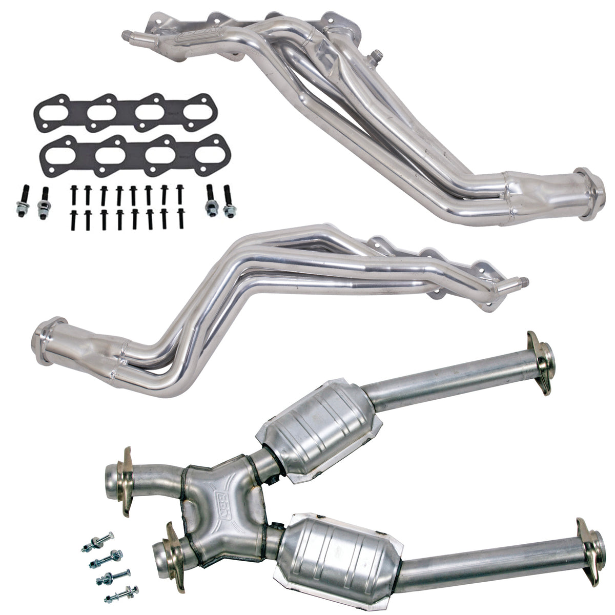 BBK Performance Parts 15323 - 96-98 MUSTANG COBRA 1-5/8 LONG TUBE HEADERS PLUS MID PIPE (SILVER CERAMIC) 1