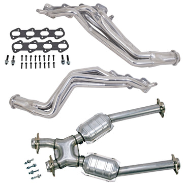 BBK Performance Parts 15323 - 96-98 MUSTANG COBRA 1-5/8 LONG TUBE HEADERS PLUS MID PIPE (SILVER CERAMIC) 1