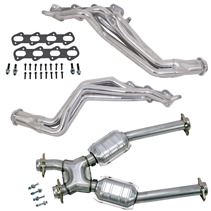 BBK Performance Parts 15323 - 96-98 MUSTANG COBRA 1-5/8 LONG TUBE HEADERS PLUS MID PIPE (SILVER CERAMIC) 1