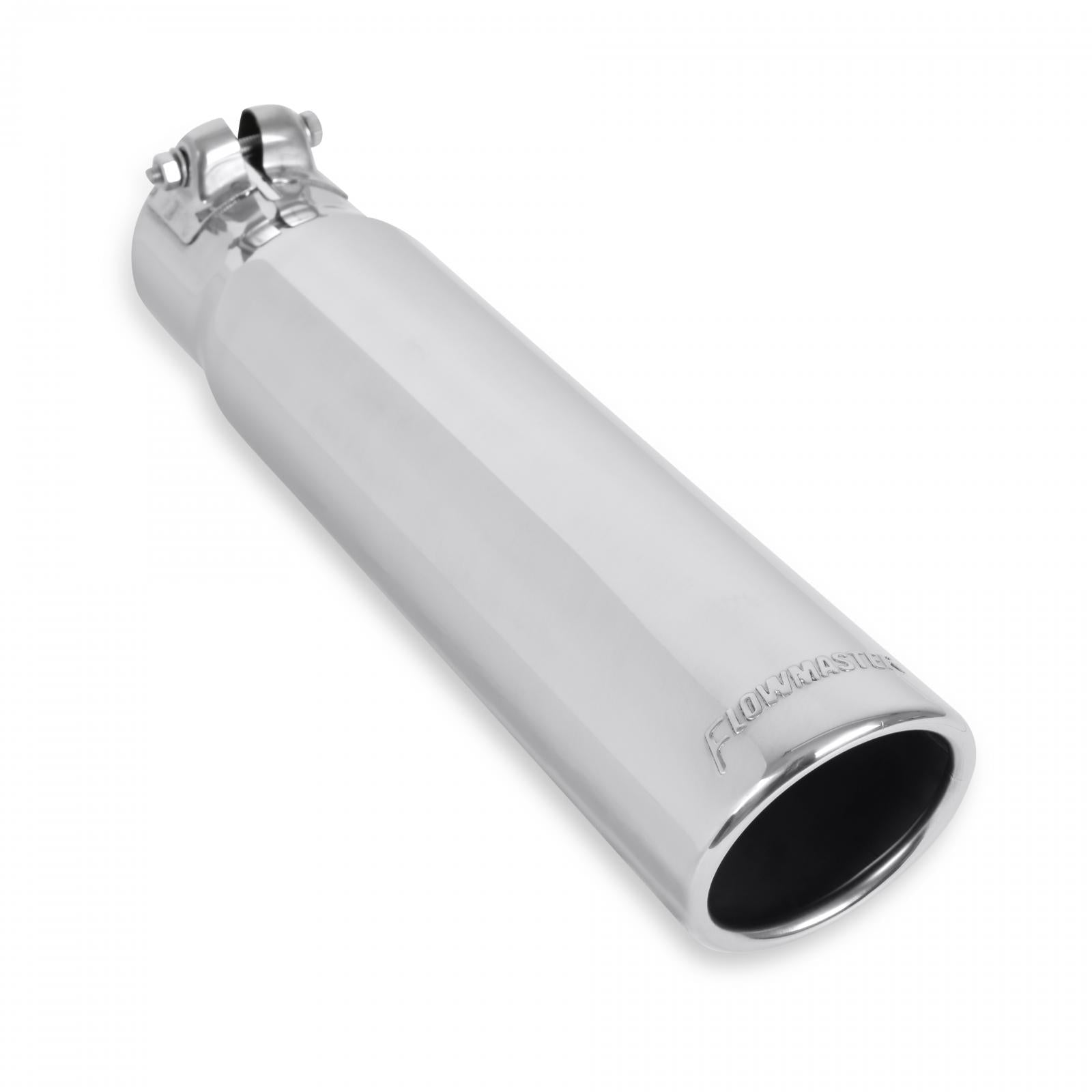 Flowmaster 15361 - Exhaust Tip Exhaust Tip 3.00 Inch Rolled Angle Polished SS Fits 2.50 Inch Tubing Clamp On Flowmaster 3