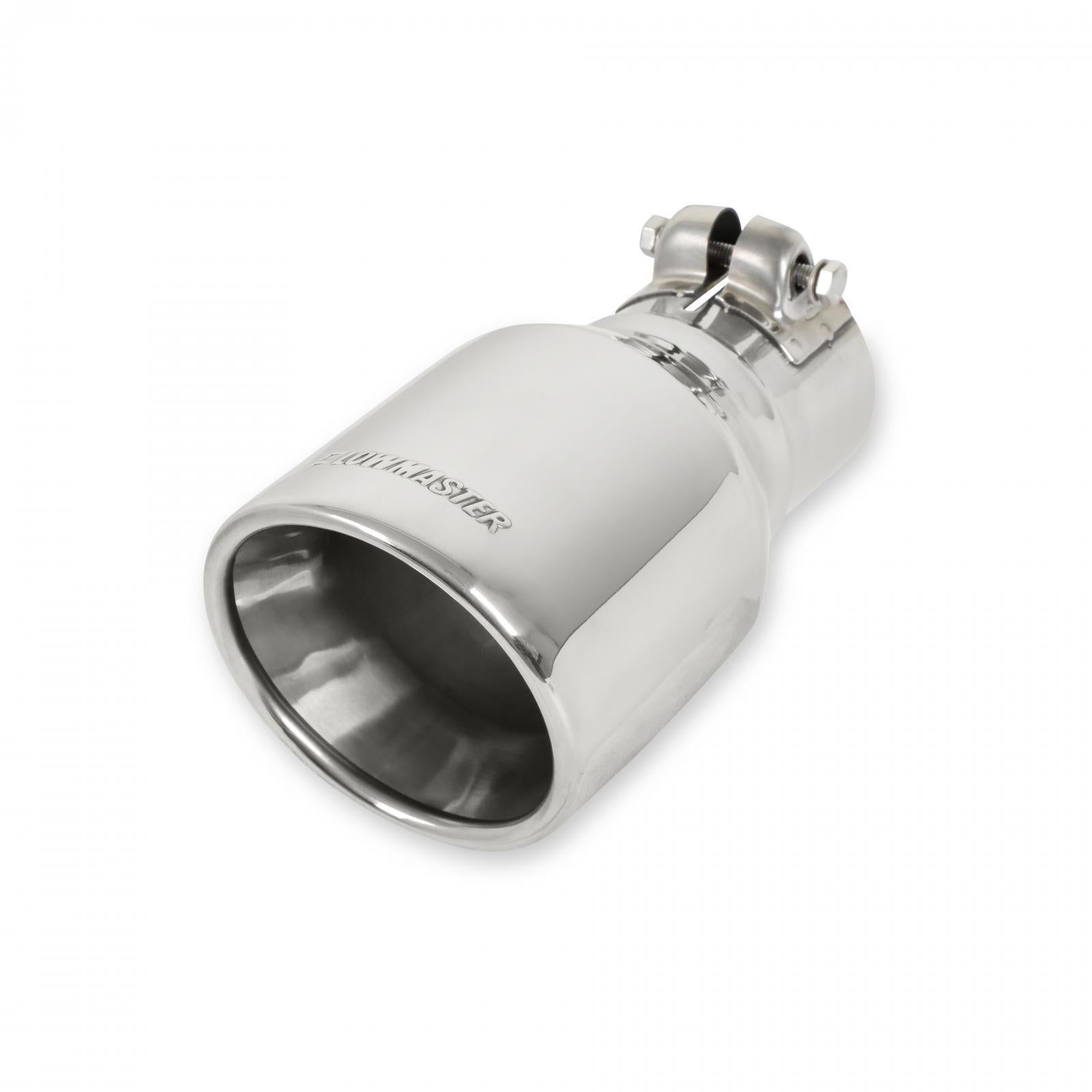 Flowmaster 15365 - Exhaust Tip Exhaust Tip 4.00 Inch Rolled Angle Polished SS Fits 2.50 Inch Tubing Clamp On Flowmaster 4