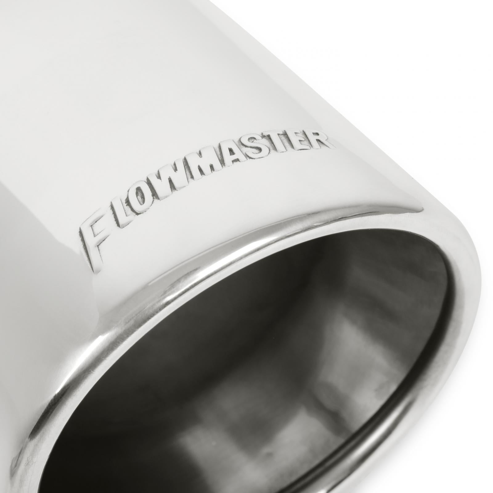 Flowmaster 15365 - Exhaust Tip Exhaust Tip 4.00 Inch Rolled Angle Polished SS Fits 2.50 Inch Tubing Clamp On Flowmaster 5
