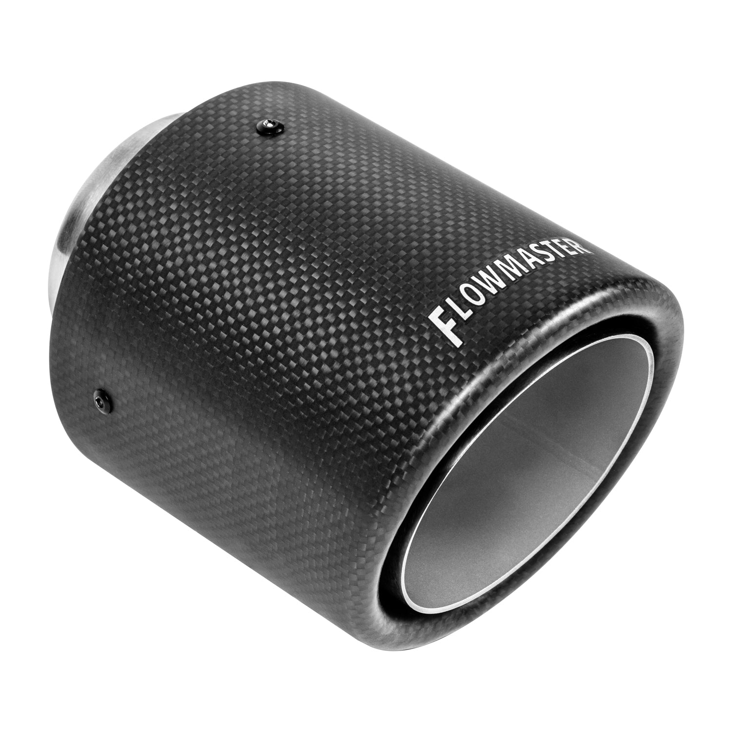 Flowmaster 15400 - Exhaust Tip Exhaust Tip 4 Inch Rolled Angle Carbon Fiber Fits 2.5 Inch Tubing Weld On Flowmaster 1