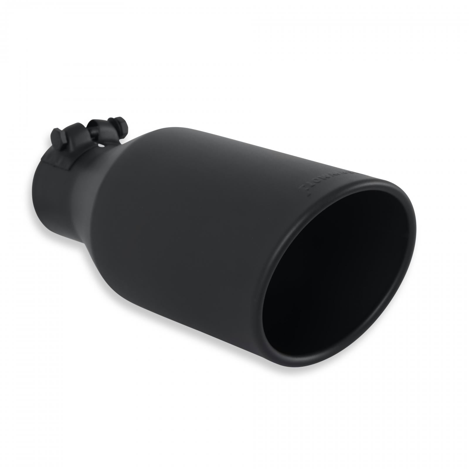 Flowmaster 15404B - Exhaust Tip Exhaust Tip 4.5 Inch Black Angle Cut Fits 2.5 Inch Tubing, 11.00-In Long Clamp On Flowmaster