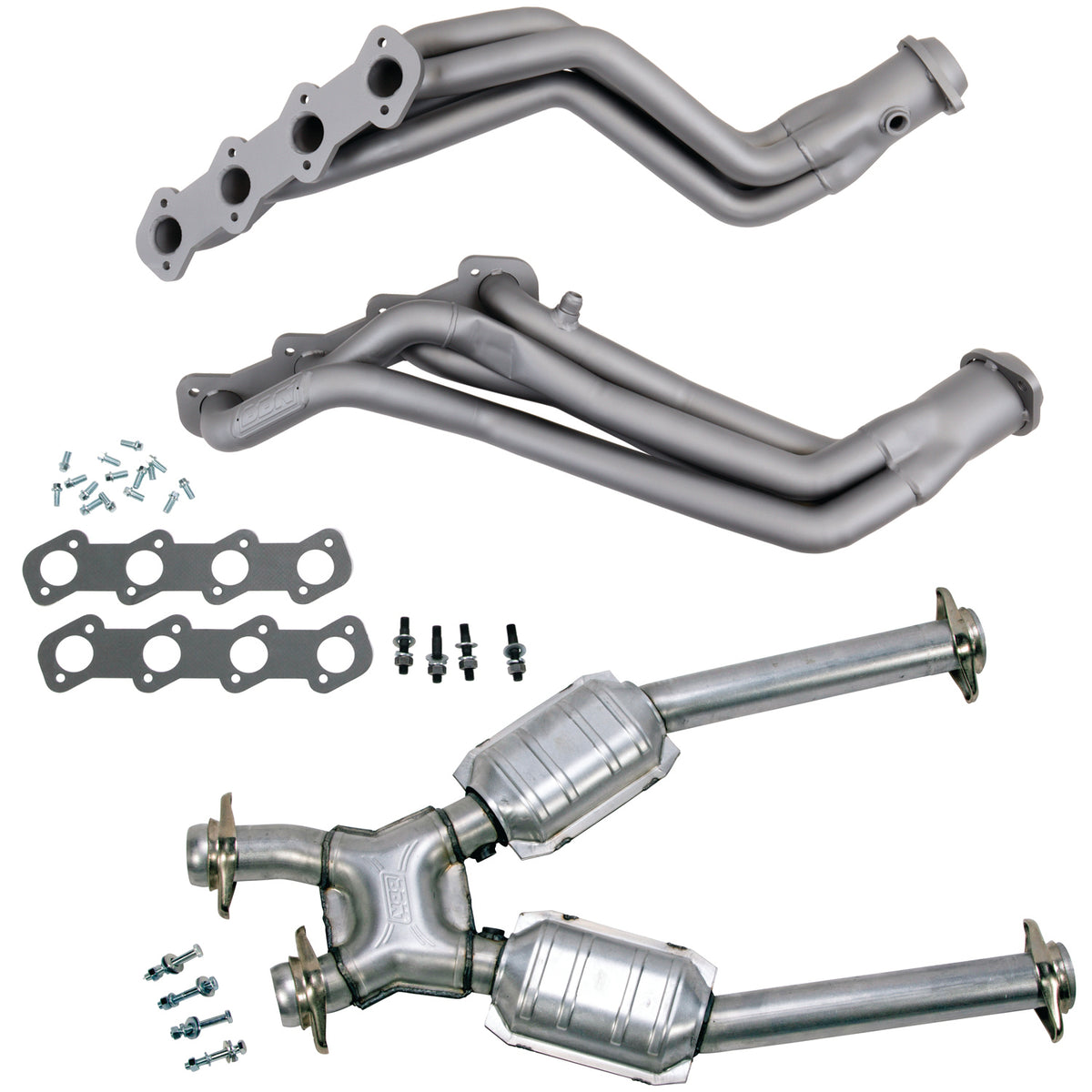 BBK Performance Parts 15412 - 96-04 MUSTANG GT 1-5/8 LONG TUBE HEADERS PLUS MID PIPE (TITANIUM CERAMIC) 1