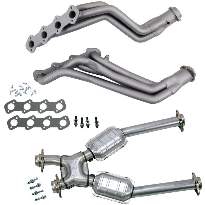 BBK Performance Parts 15412 - 96-04 MUSTANG GT 1-5/8 LONG TUBE HEADERS PLUS MID PIPE (TITANIUM CERAMIC) 1