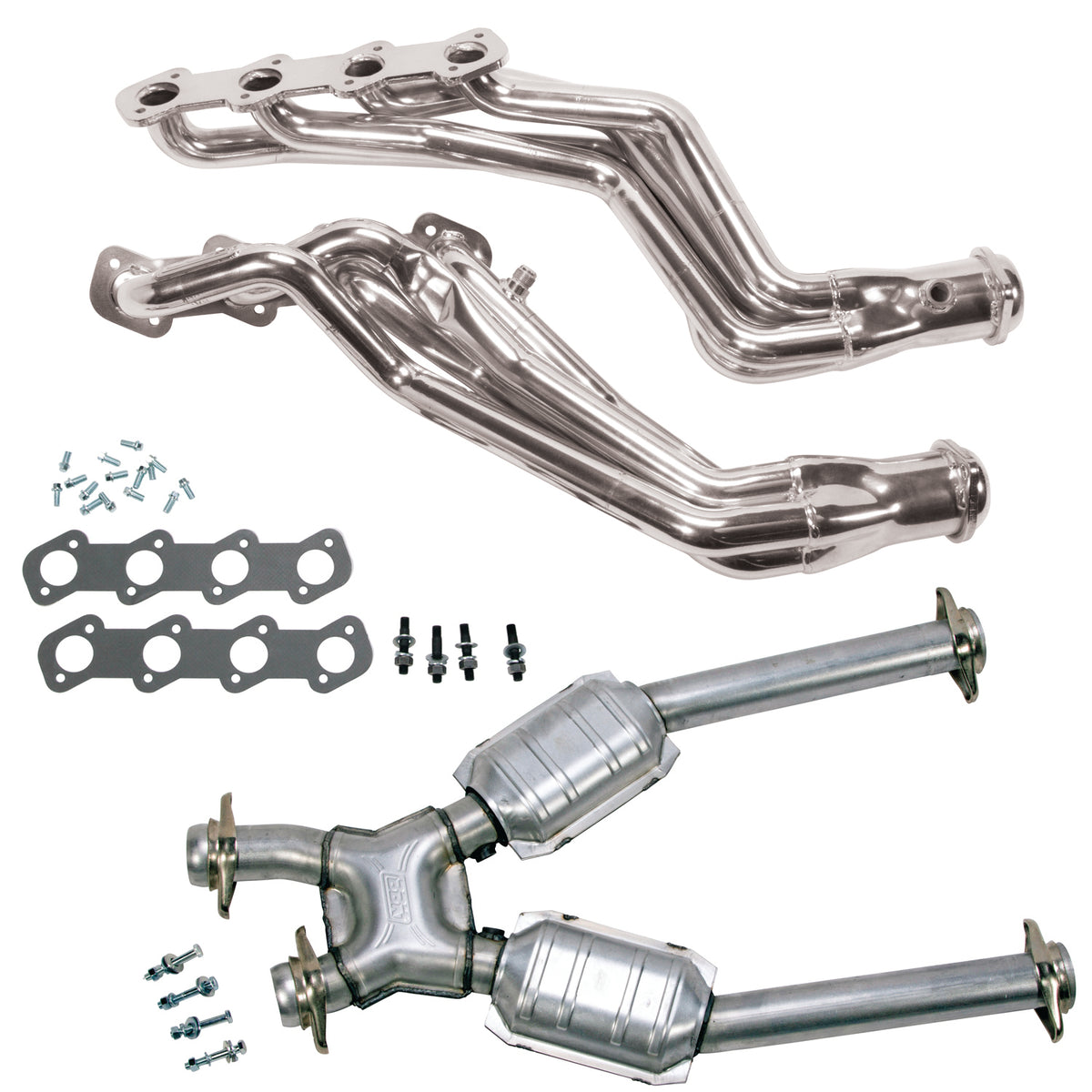 BBK Performance Parts 15413 - 96-04 MUSTANG GT 1-5/8 LONG TUBE HEADERS PLUS MID PIPE (TITANIUM CERAMIC) 1