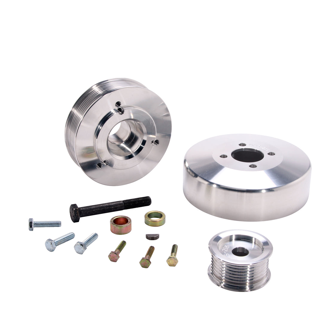 BBK Performance Parts 15550 - 1997-2004 FORD 4.6L/5.4L F-SERIES/EXPED 3 PC UNDER DRIVE PULLEY KIT (ALUMINUM) 1