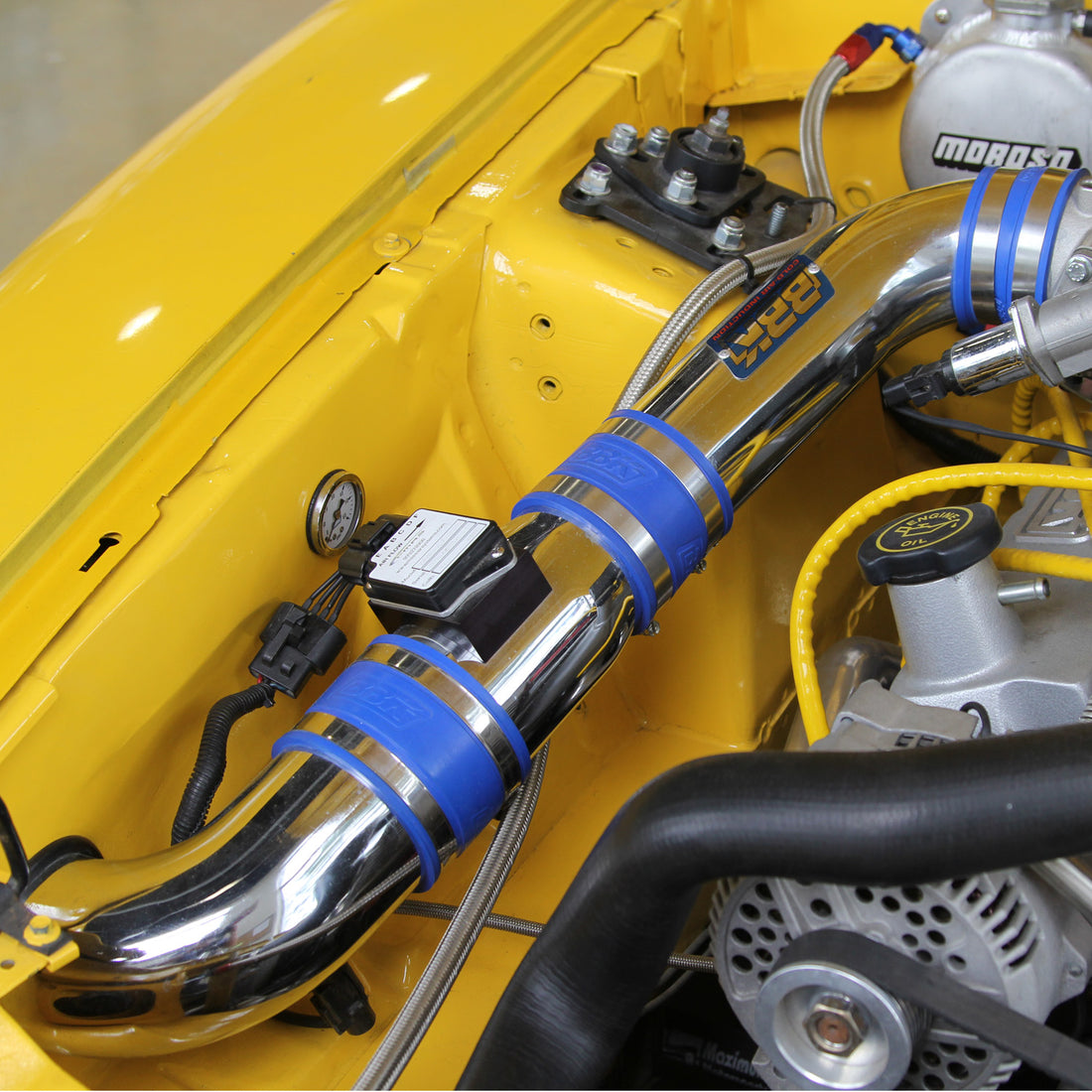 BBK Performance Parts 1557 - 1986-1993 MUSTANG 5.0 COLD AIR INTAKE - FENDERWELL STYLE (Powder Coated Chrome) 4