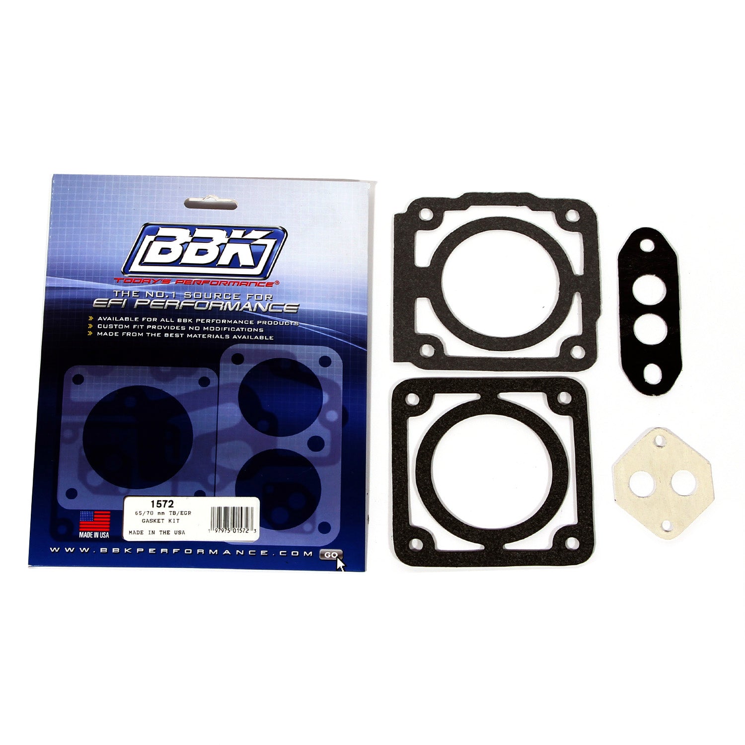 BBK Performance Parts 1572 - 1986-1993 MUSTANG THROTTLE BODY GASKET KIT 65 or 70MM 1