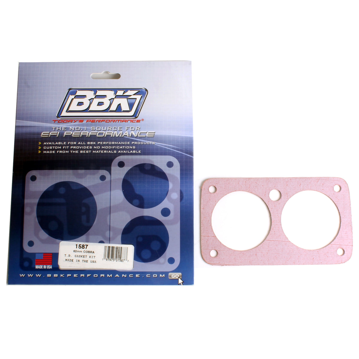 BBK Performance Parts 1587 - THROTTLE BODY GASKET KIT - COBRA TWIN 62MM FOR Part #1705 1