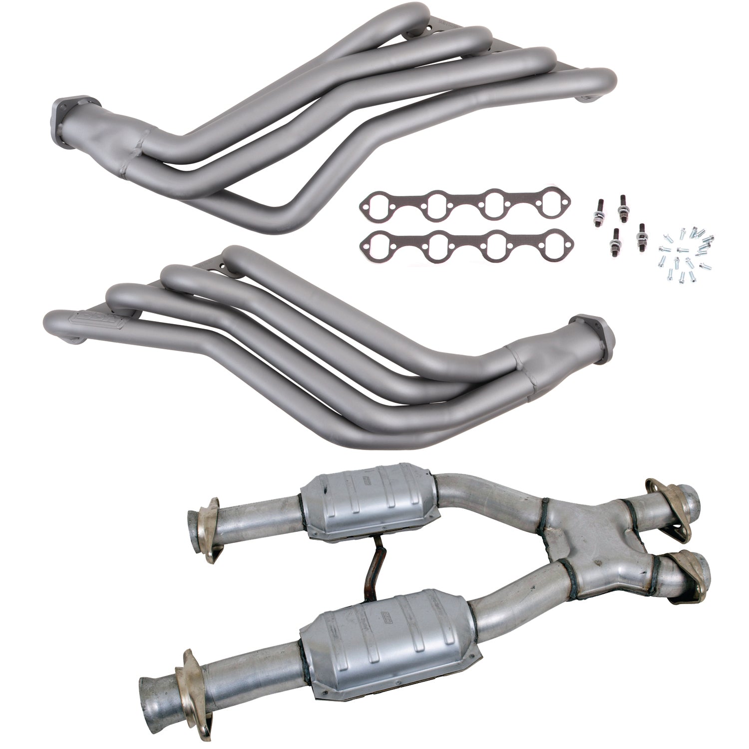 BBK Performance Parts 15942 - 79-93 MUSTANG 5.0 1-3/4 LONG TUBE HEADERS PLUS MID PIPE (TITANIUM CERAMIC) 1