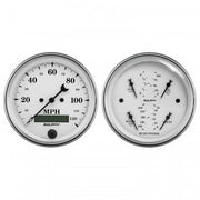AutoMeter 1600 - GAUGE KIT, 2 PC., QUAD & SPEEDOMETER, 3 3/8", OLD TYME WHITE 4