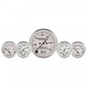 AutoMeter 1611 - GAUGE KIT, 5 PC., 3 1/8" & 2 1/16", MECH. SPEEDO., WTMP & OILP, OLD TYME WHT 4