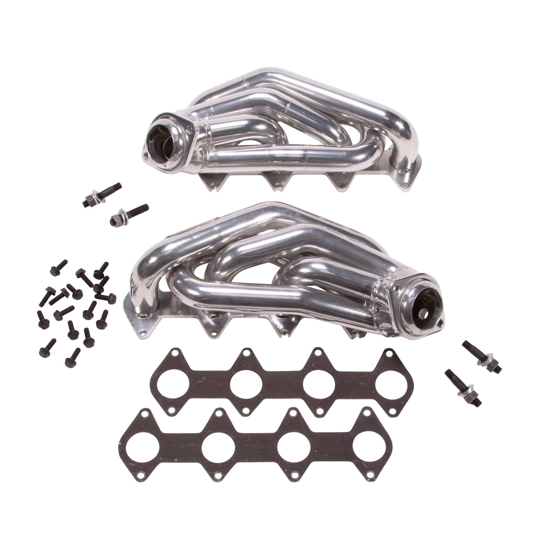 BBK Performance Parts 16120 - 2005-2010 MUSTANG GT 1-5/8 SHORTY TUNED LENGTH HEADERS (POLISHED SILVER CERAMIC) 1