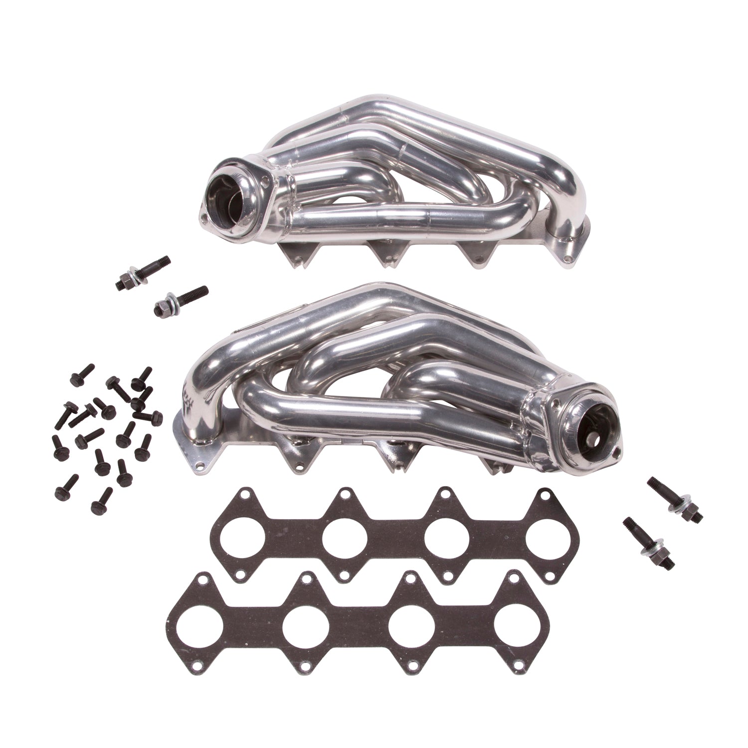 BBK Performance Parts 16120 - 2005-2010 MUSTANG GT 1-5/8 SHORTY TUNED LENGTH HEADERS (POLISHED SILVER CERAMIC) 1