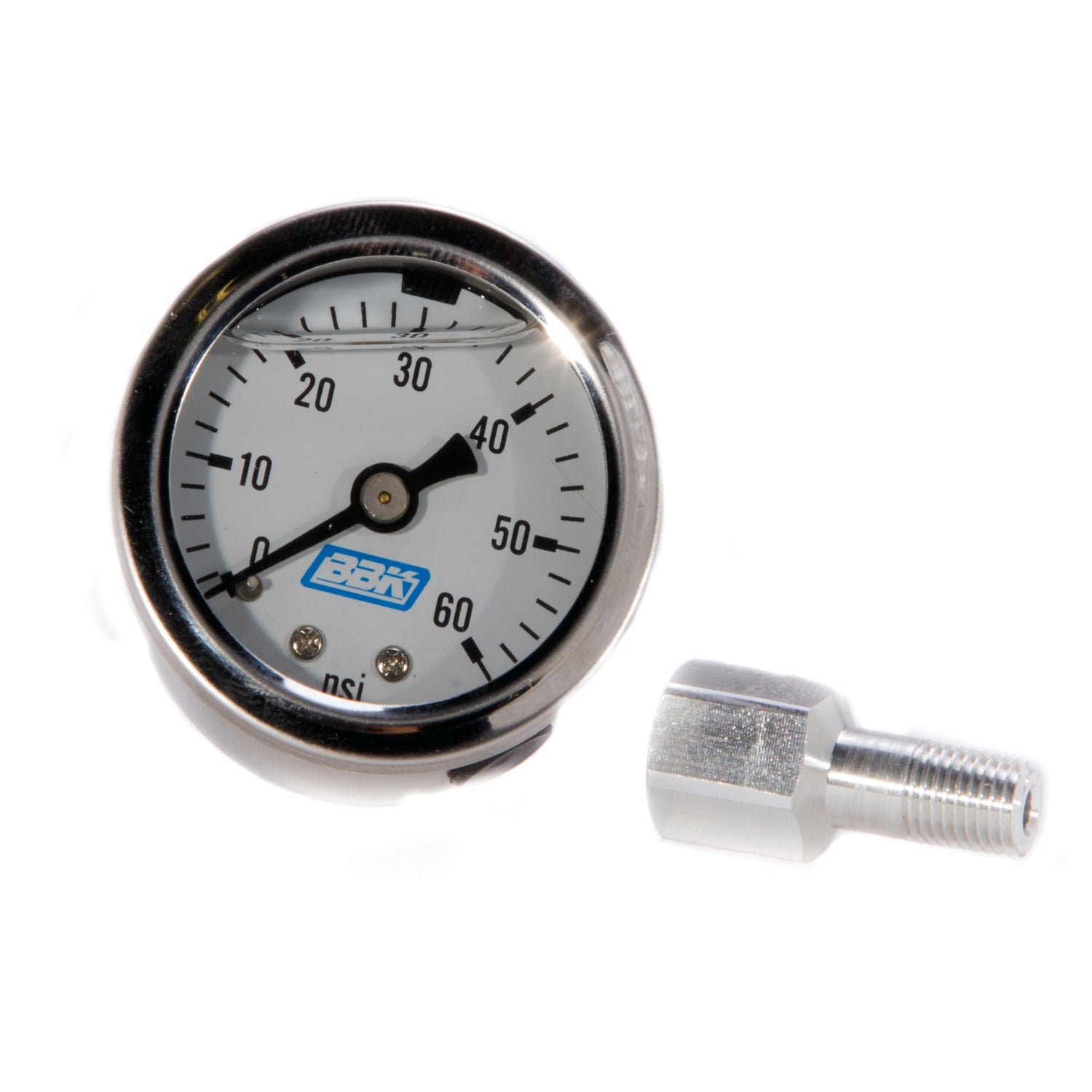 BBK Performance Parts 1617 - MUSTANG 5.0 FUEL EFI PRESSURE GAUGE AND ADAPTER 0-60 PSI 1