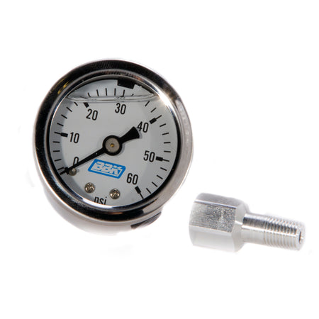 BBK Performance Parts 1617 - MUSTANG 5.0 FUEL EFI PRESSURE GAUGE AND ADAPTER 0-60 PSI 1