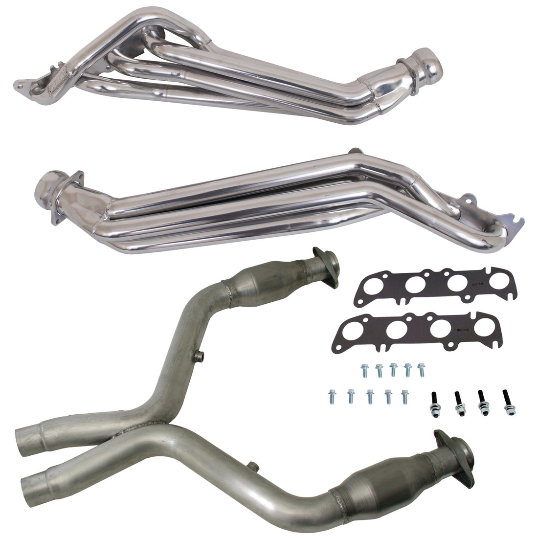 BBK Performance Parts 16333 - 11-14 MUSTANG GT 1-3/4 LONG TUBE HEADERS PLUS SHORT MID PIPE (SILVER CERAMIC) 1