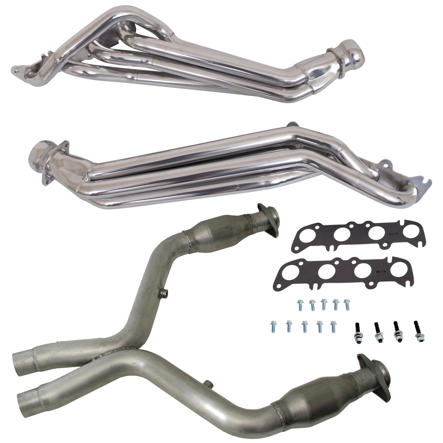 BBK Performance Parts 16333 - 11-14 MUSTANG GT 1-3/4 LONG TUBE HEADERS PLUS SHORT MID PIPE (SILVER CERAMIC) 1