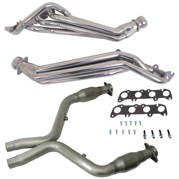BBK Performance Parts 16333 - 11-14 MUSTANG GT 1-3/4 LONG TUBE HEADERS PLUS SHORT MID PIPE (SILVER CERAMIC) 1
