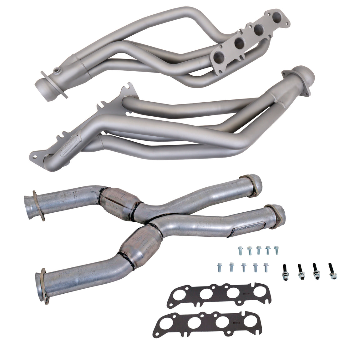BBK Performance Parts 16342 - 86-04 MUSTANG COYOTE SWAP 1-3/4" LONG TUBE HEADERS PLUS MID PIPE (TITANIUM) 1