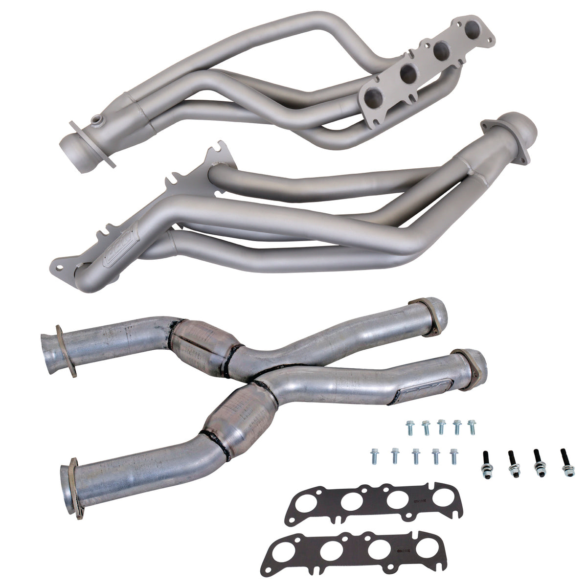 BBK Performance Parts 16342 - 86-04 MUSTANG COYOTE SWAP 1-3/4" LONG TUBE HEADERS PLUS MID PIPE (TITANIUM) 1