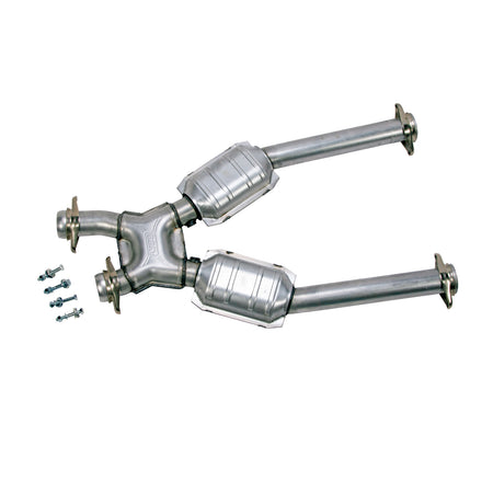 BBK Performance Parts 1638 - 1996-2004 MUSTANG GT 2-1/2 SHORT MID X PIPE W/CONVERTERS 1