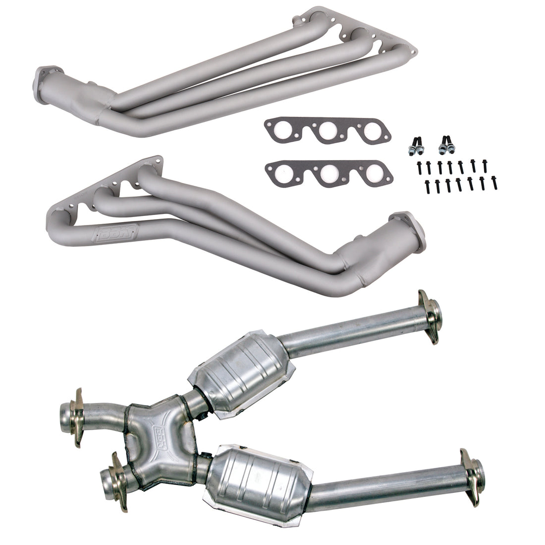 BBK Performance Parts 16392 - 99-04 MUSTANG V6 1-5/8" LONG TUBE HEADERS PLUS MID PIPE (TITANIUM CERAMIC) 1