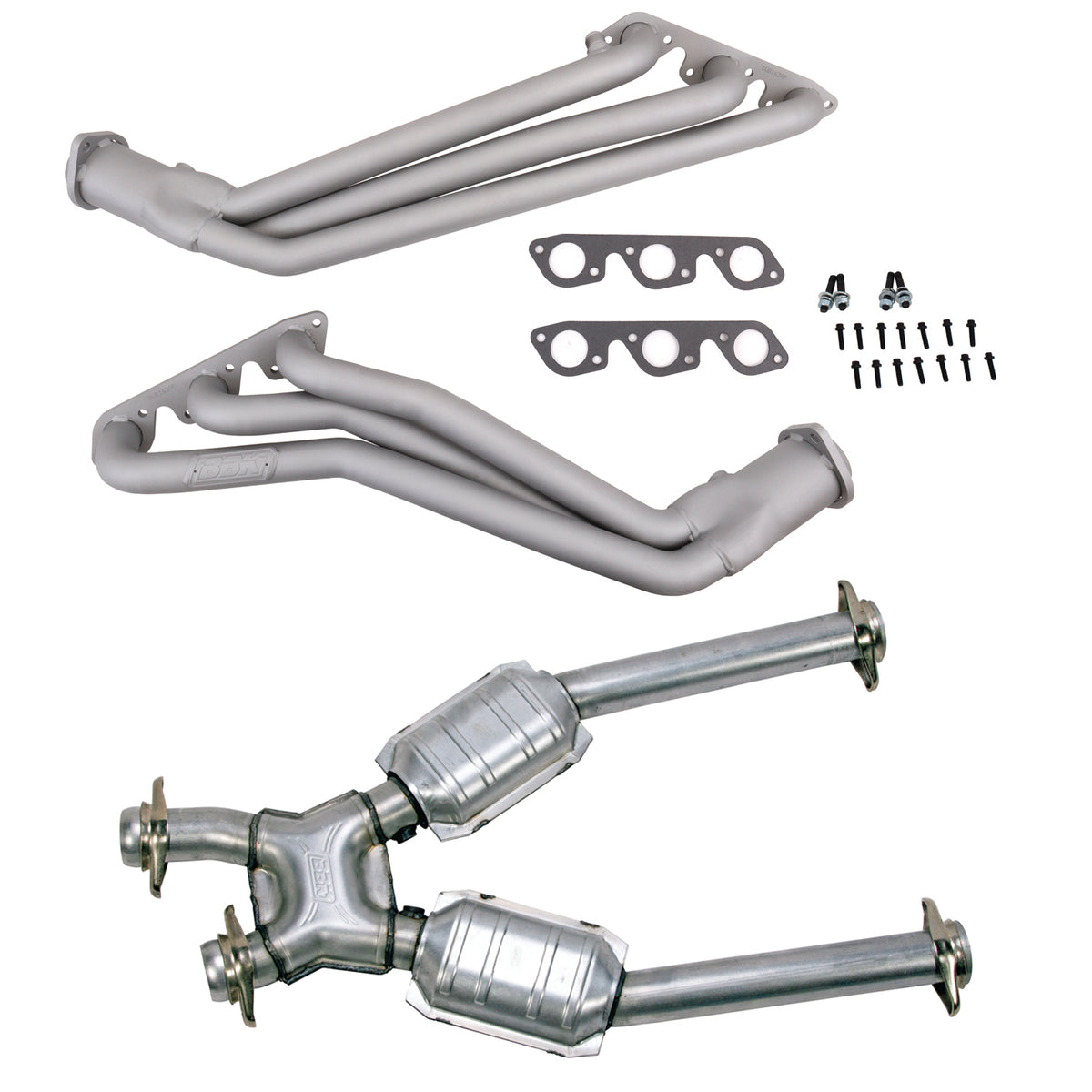 BBK Performance Parts 16392 - 99-04 MUSTANG V6 1-5/8" LONG TUBE HEADERS PLUS MID PIPE (TITANIUM CERAMIC) 1