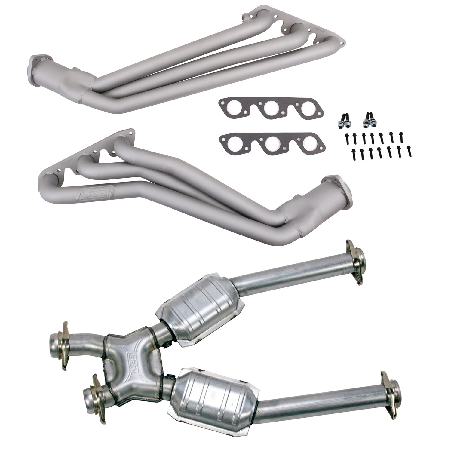 BBK Performance Parts 16392 - 99-04 MUSTANG V6 1-5/8" LONG TUBE HEADERS PLUS MID PIPE (TITANIUM CERAMIC) 1