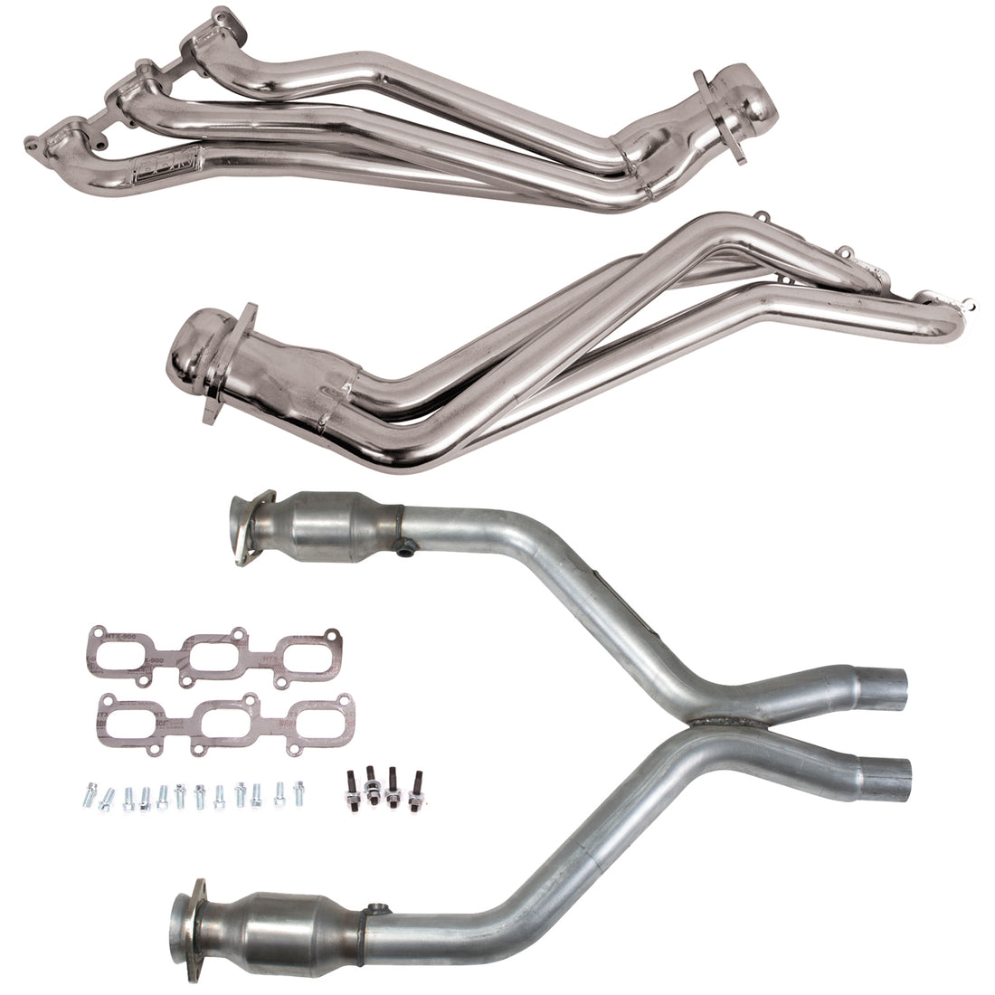 BBK Performance Parts 16422 - 11-14 MUSTANG V6 1-3/4 LONG TUBE HEADERS PLUS SHORT MID PIPE (SILVER CERAMIC) 1