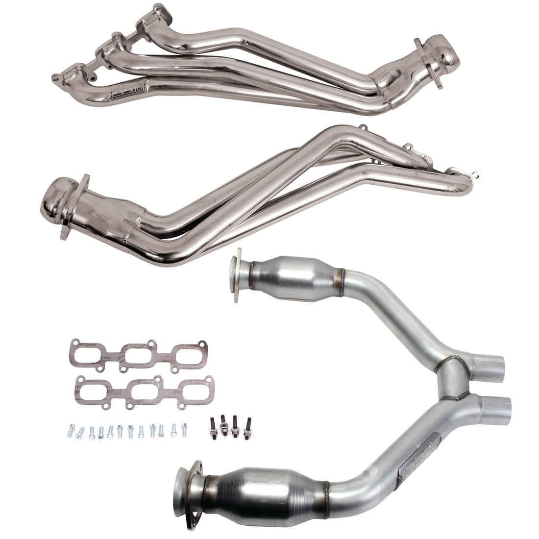 BBK Performance Parts 16424 - 15-17 MUSTANG V6 1-3/4 LONG TUBE HEADERS PLUS SHORT MID PIPE (SILVER CERAMIC) 1
