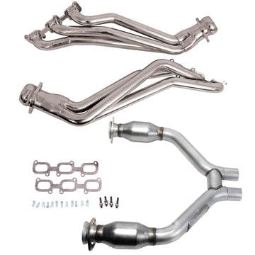 BBK Performance Parts 16424 - 15-17 MUSTANG V6 1-3/4 LONG TUBE HEADERS PLUS SHORT MID PIPE (SILVER CERAMIC) 1