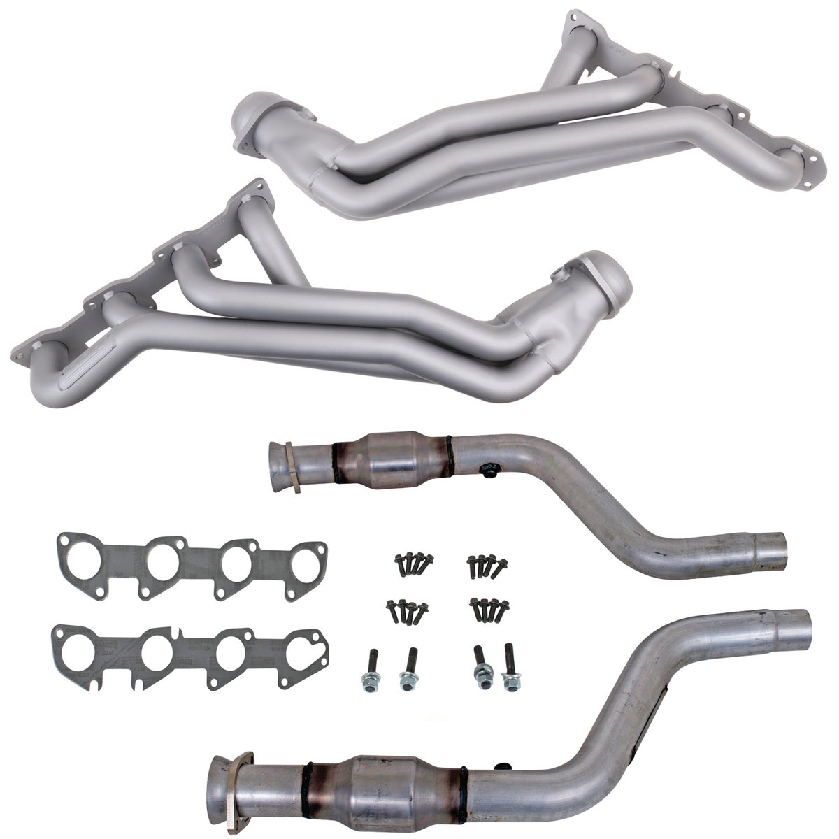 BBK Performance Parts 16472 - 05-08 DODGE 5.7 HEMI CAR LONG TUBE HEADERS AND SHORT MID PIPE (TITANIUM CERAMIC) 1