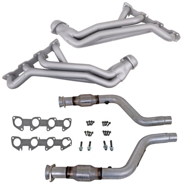 BBK Performance Parts 16472 - 05-08 DODGE 5.7 HEMI CAR LONG TUBE HEADERS AND SHORT MID PIPE (TITANIUM CERAMIC) 1