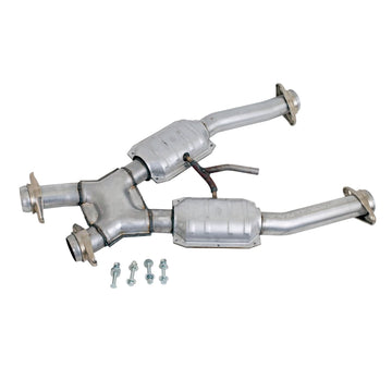 BBK Performance Parts 1672 - 1994-1995 MUSTANG GT 2.5 SHORT MID X PIPE W/CONVERTERS 1