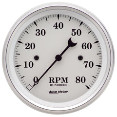 AutoMeter 1690 3-3/8" IN-DASH TACHOMETER, 0-8,000 RPM, OLD-TYME WHITE