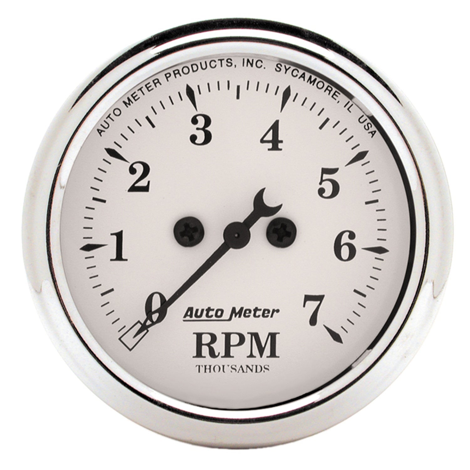 AutoMeter 1694 - GAUGE, TACHOMETER, 2 1/16", 7K RPM, IN-DASH, OLD TYME WHITE 3