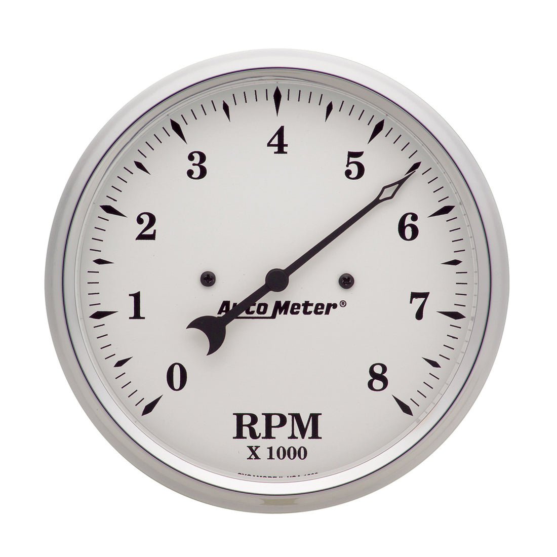 AutoMeter 1699 - GAUGE, TACHOMETER, 5", 8K RPM, IN-DASH, OLD TYME WHITE 1