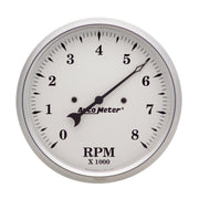 AutoMeter 1699 - GAUGE, TACHOMETER, 5", 8K RPM, IN-DASH, OLD TYME WHITE 1