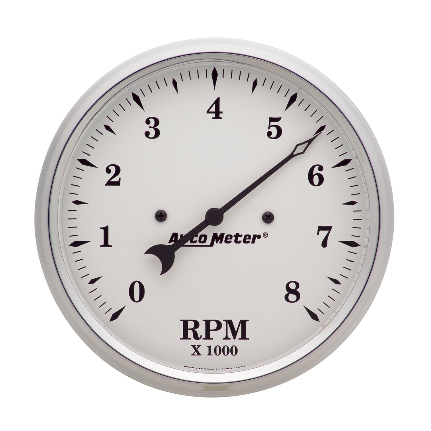 AutoMeter 1699 - GAUGE, TACHOMETER, 5", 8K RPM, IN-DASH, OLD TYME WHITE 1