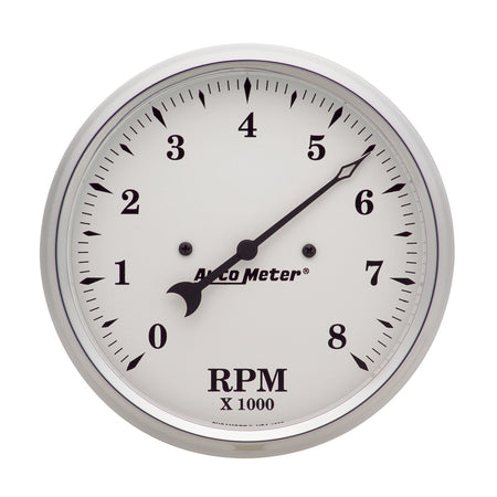 AutoMeter 1699 - GAUGE, TACHOMETER, 5", 8K RPM, IN-DASH, OLD TYME WHITE 1